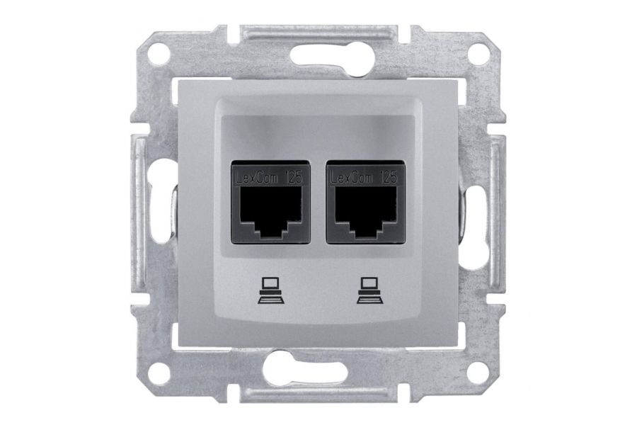 Розетка компьютерная 2хRJ45 Schneider Electric Sedna STP SDN4600160