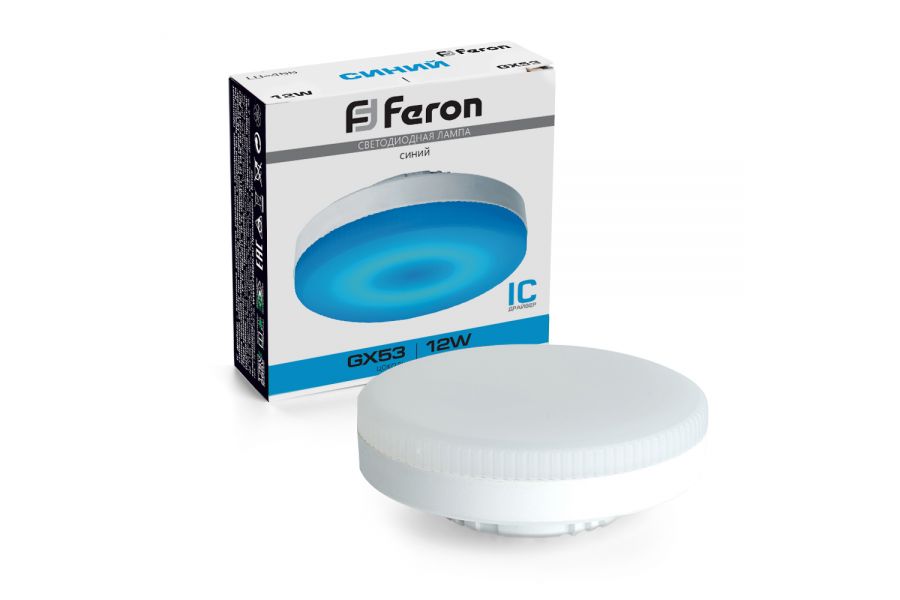 Лампа светодиодная Feron LB-455 GX53 12W синий 51019