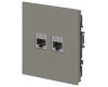 Розетка Эра Arktik 16-3108-07 информационная двойная 2XRJ45 титан Б0070490
