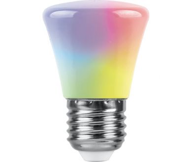 Лампа светодиодная Feron LB-372 Колокольчик матовый E27 1W RGB плавная сменая цвета 38117