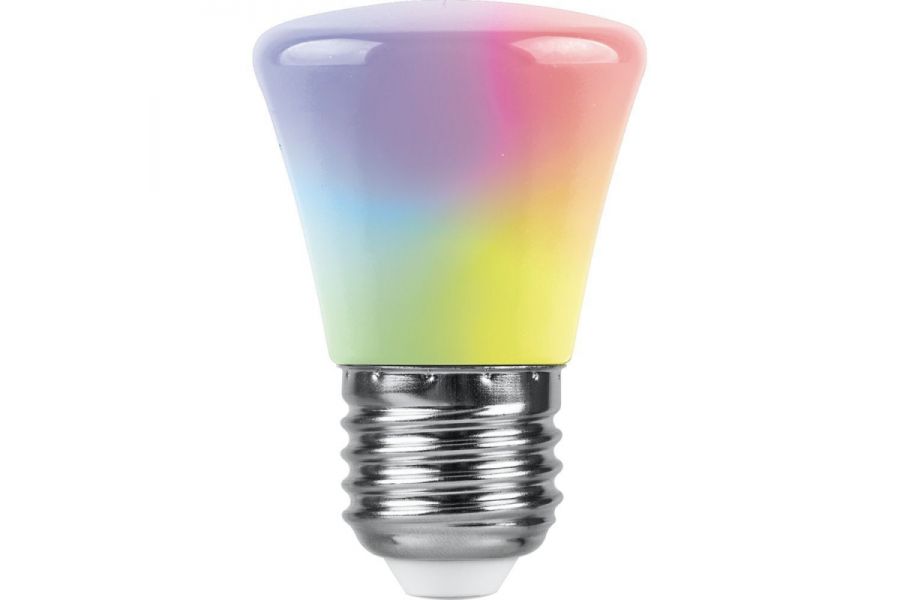 Лампа светодиодная Feron LB-372 Колокольчик матовый E27 1W RGB плавная сменая цвета 38117