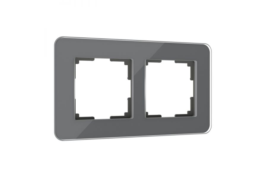 Рамка из стекла на 2 поста Werkel Elite графит 4690389180705 W0022440