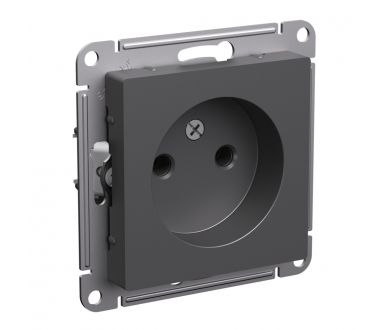 Розетка б/з без шторок, 16А, механизм Systeme Electric AtlasDesign Базальт ATN001441