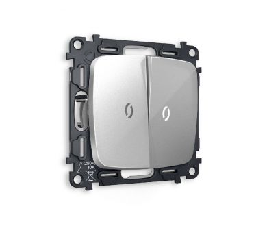 Купить Комплект механизма 2-кл проходного выключателя с подсветкой Ambrella Volt Omega MO404035 Комплект механизма 2-кл проходного выключателя с подсветкой Ambrella Volt Omega MO404035