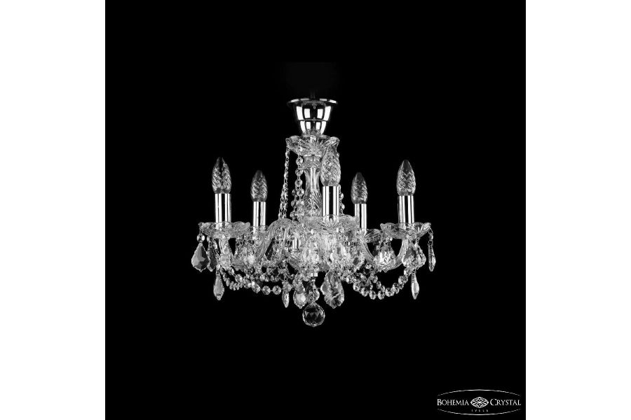 Подвесная люстра Bohemia Ivele Crystal 1402/5/141 Ni Leafs Tube