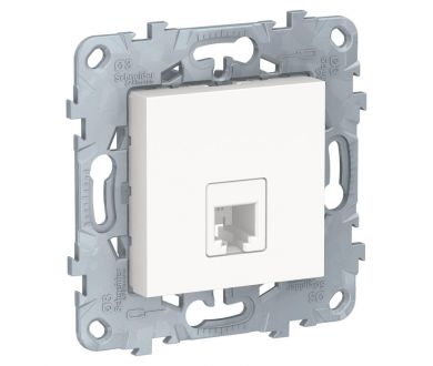 Розетка телефонная RJ11 одиночная 4 контакта Schneider Electric Unica New NU549218