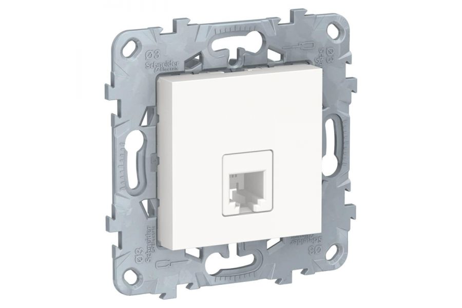 Розетка телефонная RJ11 одиночная 4 контакта Schneider Electric Unica New NU549218