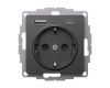Розетка 16А с 2 USB A+C, 5В/2,4А/3,0А, 2х5В/1,5А, Systeme Electric AtlasDesign Базальт ATN001432