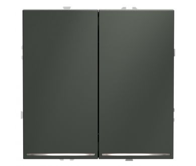 Выключатель двухклавишный с подсветкой Voltum S70 VLS020206 (титан)