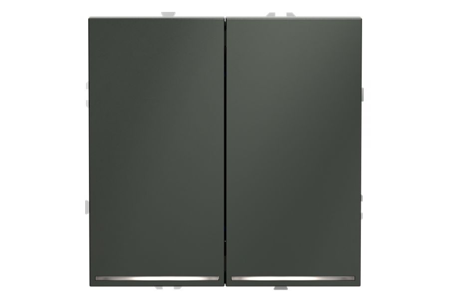 Выключатель двухклавишный с подсветкой Voltum S70 VLS020206 (титан)