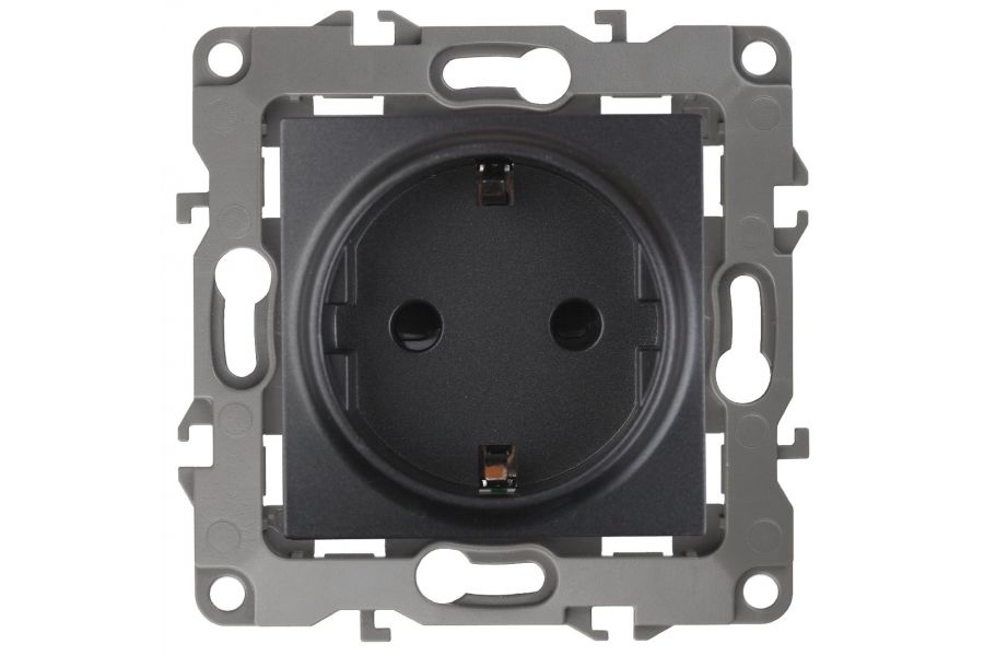 Розетка 2P+E Schuko со шторками Эра 12-2102-05 Б0014691