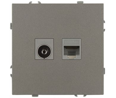 Розетка Эра Galaxy 15-3110-07 комбинированная RJ45+TV IP20 титан Б0070788