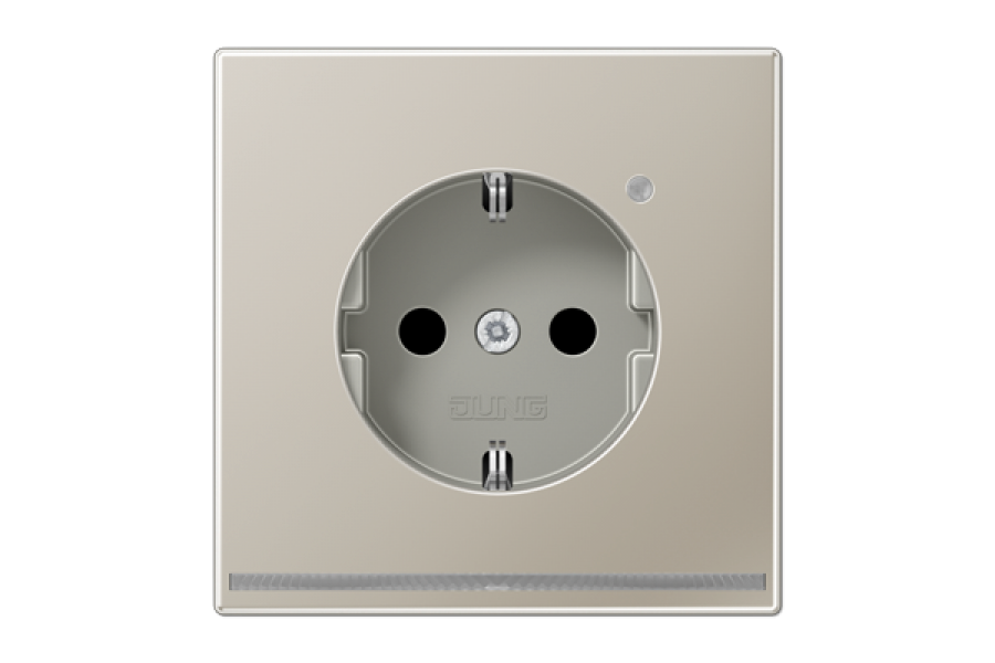 Розетка Schuko с LED подсветкой Jung ES1520-OLNW