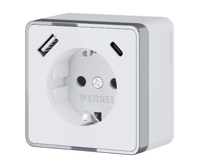 Розетка с заземлением, шторками и USB Werkel Gallant 4690389179594 W5071701 a057698