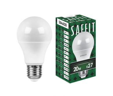Лампа светодиодная Saffit SBA6020 шар E27 20W 6400K 55015