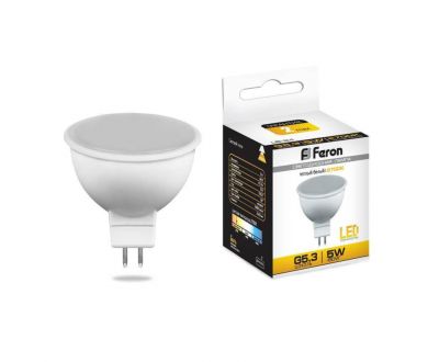 Лампа светодиодная Feron MR16 G5.3 5W 2700K матовая LB-24 25127