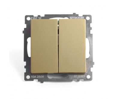 Переключатель 2-клавишный Stekker Катрин GLS10-7107-08 49220