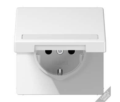 Розетка Schuko с крышкой Jung LS1520BFNAKLWW