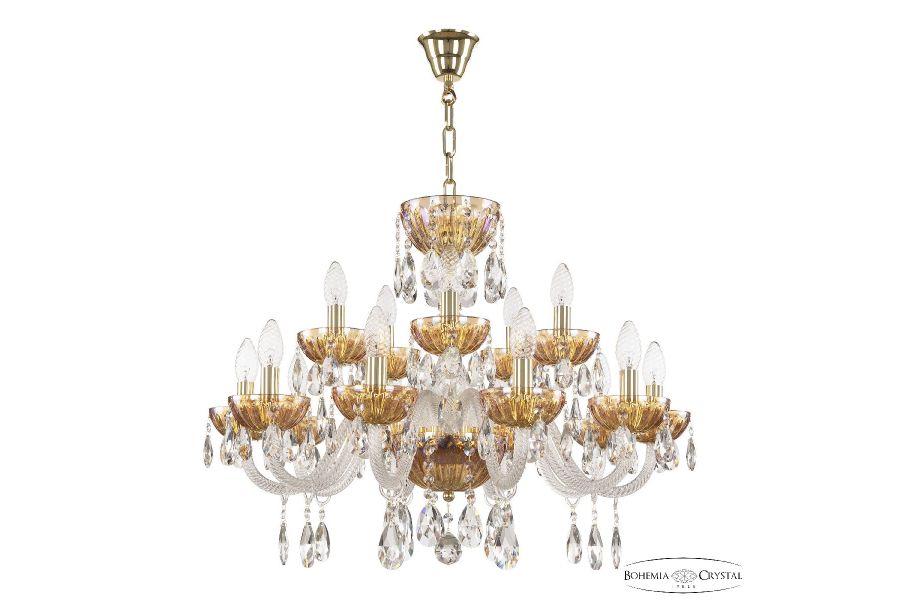 Подвесная люстра Bohemia Ivele Crystal 5417/10+5/240 G Shampan/M-1H