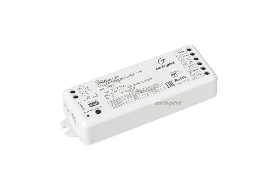Контроллер Arlight SMART-TUYA-WIFI-MIX-SUF 12-36V 2x5A 2.4G 034501