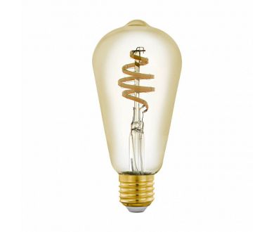 Лампа светодиодная филаментная диммируемая Eglo E27 5,5W 2200-6500K золотистая 12583