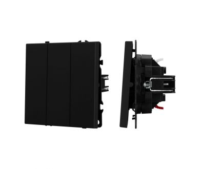 Выключатель 3 кл софт-тач черный оникс Arlight SWT-MK03-SFPL-BK (250V, 10A) 061796(1)