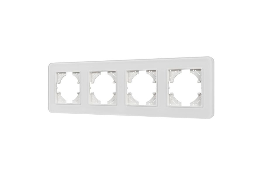 Рамка на 4 поста стеклянная Arlight FRM-OMALI-GS-4-WH 049700