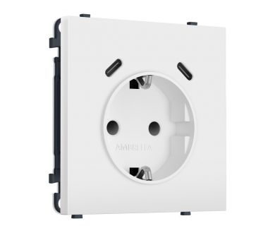 Комплект механизма электрической розетки SIGMA Белый матовый 2USB С+C 20W Ambrella Volt MS130510 (SP1305, PR165)