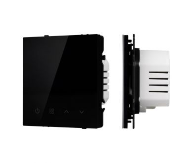 Терморегулятор эл тёплый пол черный оникс Arlight SWT-MTE-PL-BK (95-240V, 16A, датч пола + возд) 058345(1)