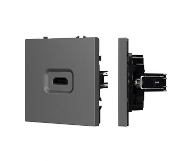 Розетка HDMI софт-тач серый базальт Arlight SCT-MHD1-SFPL-GR 061844(1)