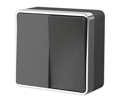 Выключатель двухклавишный Werkel Gallant графит рифленый W5020004 4690389164132