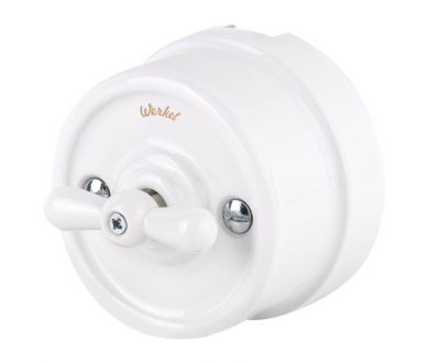 Переключатель Werkel одноклавишный Retro белый W5612001 4690389166709