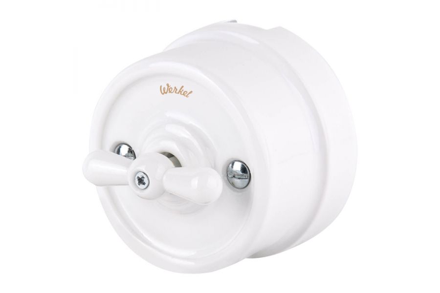 Переключатель Werkel одноклавишный Retro белый W5612001 4690389166709