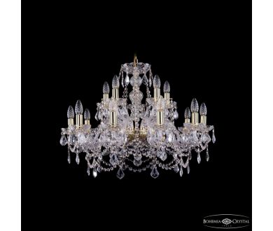 Подвесная люстра Bohemia Ivele Crystal 1411/10+5/240 G Leafs