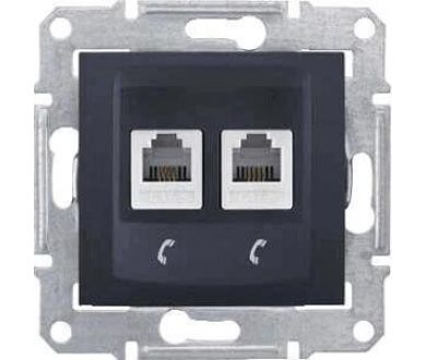 Розетка телефонная 2хRJ11 Schneider Electric Sedna SDN4201170