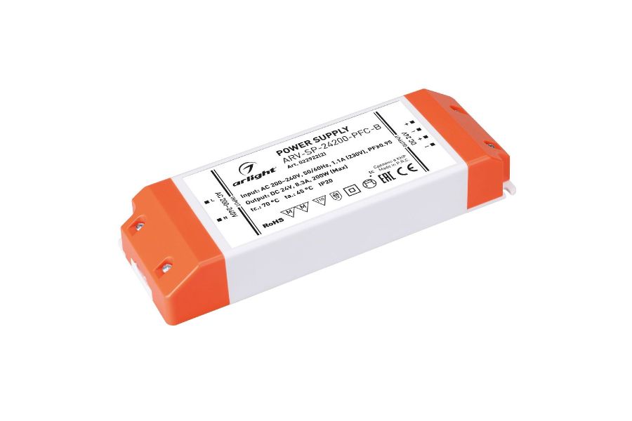 Блок питания Arlight ARV-SP-24200-PFC-B (24V, 8.3A, 200W, IP20) 022922(2)