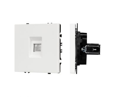 Розетка компьютерная софт-тач белый кварц Arlight SCT-MPC1-SFPL-WH (RJ-45, CAT6) 054304(1)