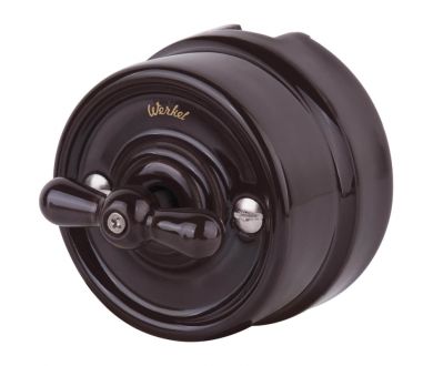 Выключатель Werkel на 4 положения двухклавишный Retro коричневый W5620014 4690389166754