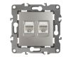 Розетка информационная двойная 2XRJ45 Эра 12-3108-15 Б0019357