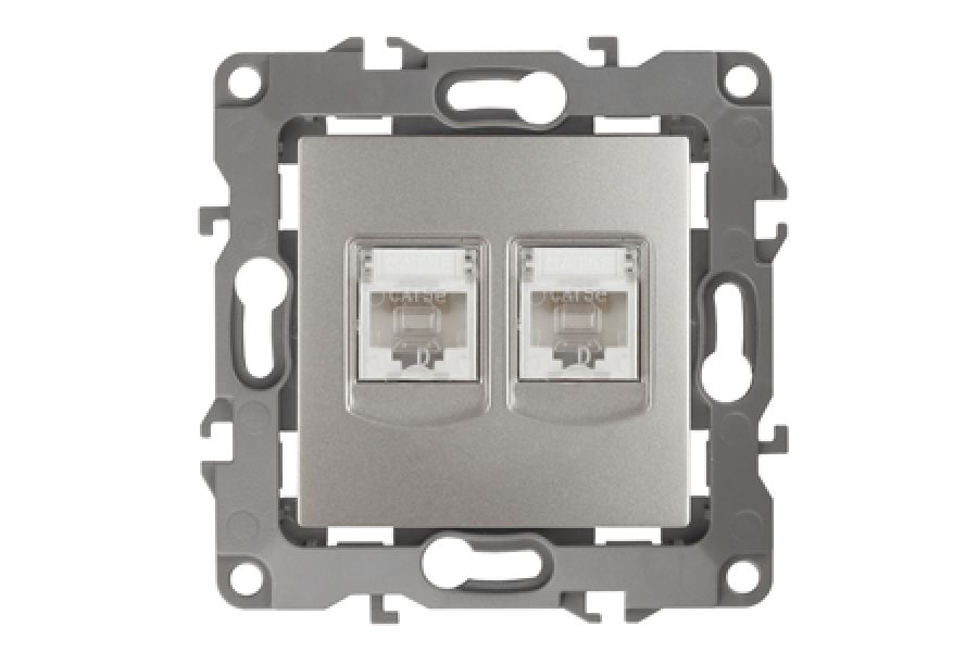 Розетка информационная двойная 2XRJ45 Эра 12-3108-15 Б0019357