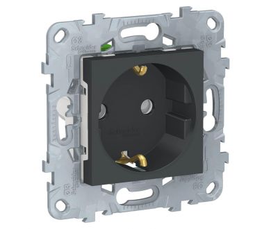 Розетка Schneider Electric Unica New с/з со шторками NU505754