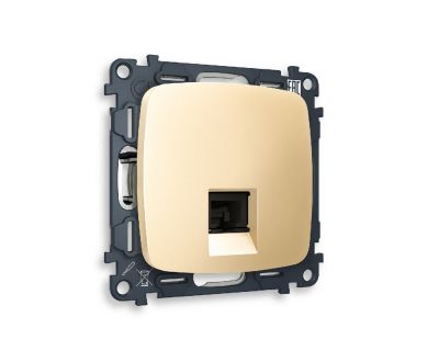 Комплект механизма компьютерной розетки RJ-45(8P8C) CAT6 со шторкой Ambrella Volt Omega MO612010