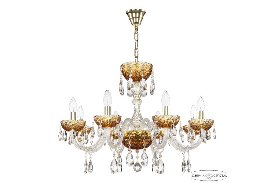 Подвесная люстра Bohemia Ivele Crystal 5417/8/240 G Amber/M-1F