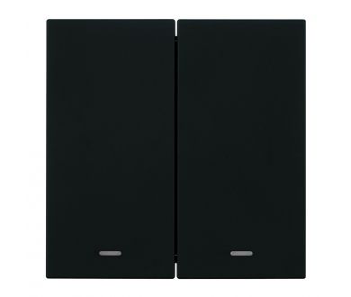 Выключатель 2-клавишный c индикатором (механизм) Stekker Мия 250В 10А RSW10-3102-05 черный бархат 50446