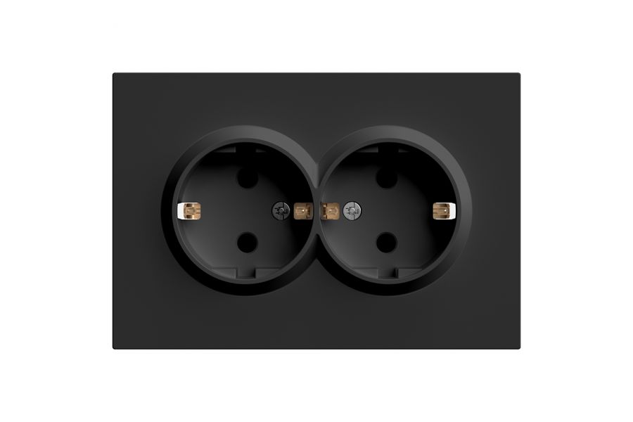 Розетка 2-местная с защитной шторкой Stekker RST16-5114-05 Эмили 49856