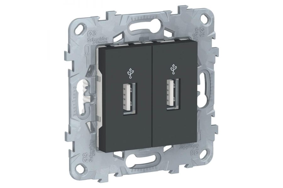 Розетка компьютерная USBx2 Schneider Electric Unica New NU542754