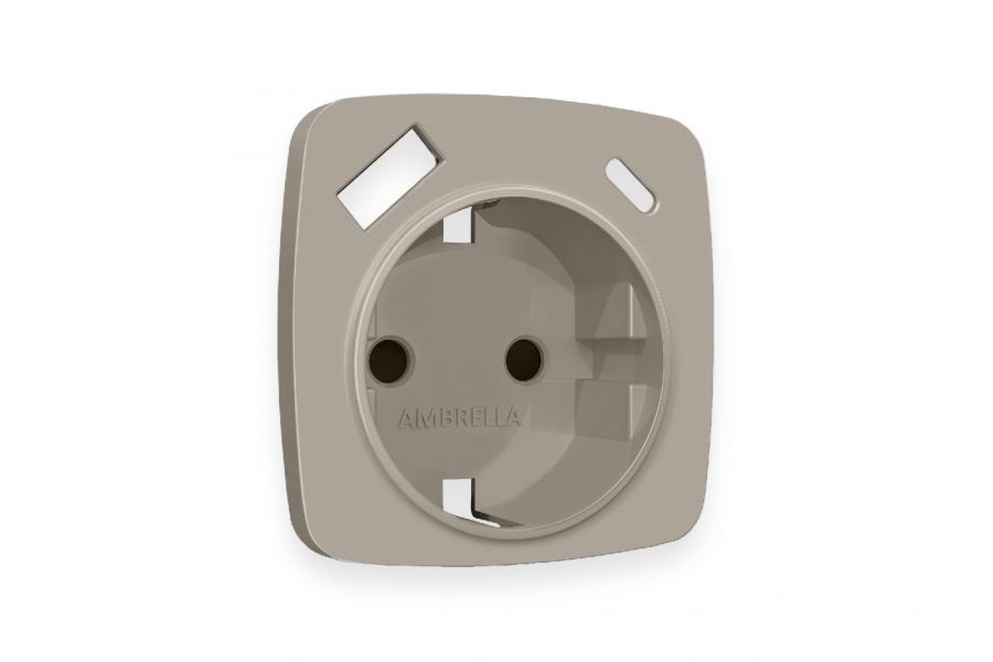 Лицевая панель для розетки с/з со шторками 2USB тип A+C Ambrella Volt Omega OP3700