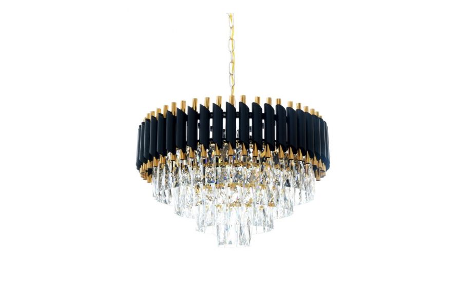 Подвесная люстра Lumina Deco Funneli LDP 6003-550 BK+F.GD