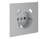 Накладка для розетки с заземлением и защитными шторками, с USB A+A Voltum S70 (серый) VLS000916