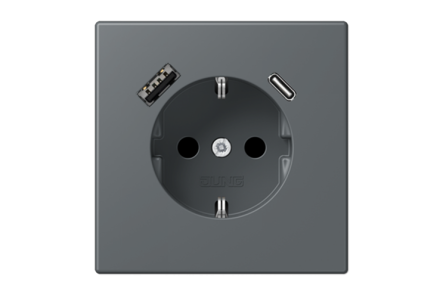 Розетка 2K+З USB Typ AC Jung LC1520-15CA202